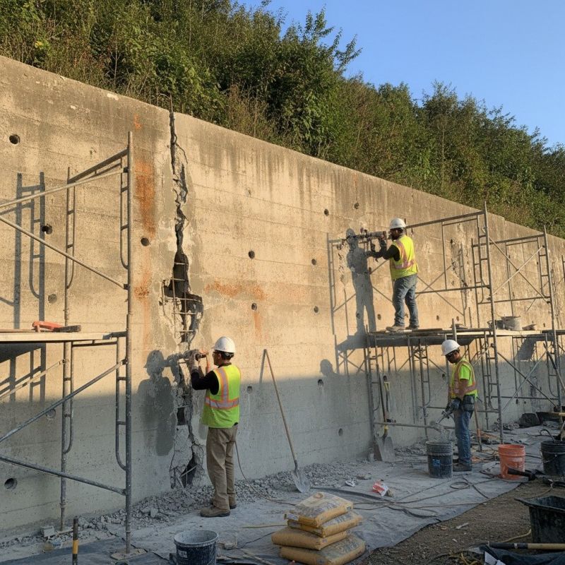 Concrete Retaining Wall Repair in Corpus Christi, TX